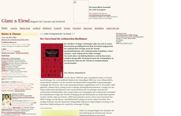 Vorschau von glanzundelend.de, Christoph Links - Das Schicksal der DDR-Verlage by Glanz & Elend, Magazin für Literatur und Zeitkritik