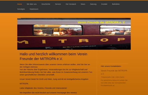 Vorschau von www.mitropa-freunde.de, Verein Freunde der MITROPA e.V.
