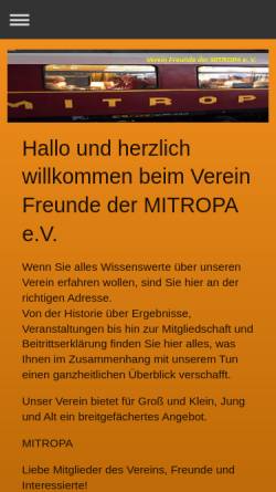 Vorschau der mobilen Webseite www.mitropa-freunde.de, Verein Freunde der MITROPA e.V.