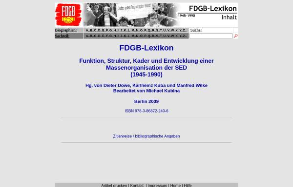 Vorschau von library.fes.de, FDGB-Lexikon - Dr. Michael Kubina