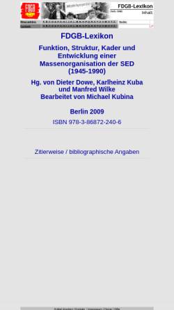 Vorschau der mobilen Webseite library.fes.de, FDGB-Lexikon - Dr. Michael Kubina