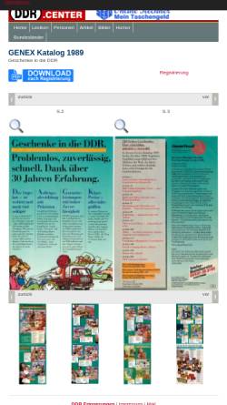 Vorschau der mobilen Webseite www.ddr.center, Genex Kataloge 1988 (Zusatz), 1989 und 1990 - DDR.center