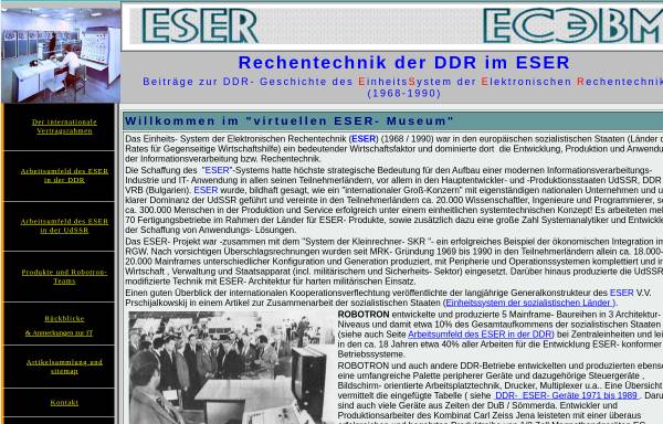 Vorschau von eser-ddr.de, Rechentechnik der DDR im ESER - Dr.-Ing. Hanns-Georg Jungnickel