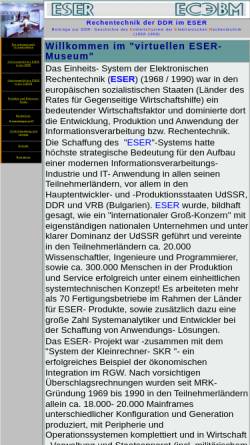 Vorschau der mobilen Webseite eser-ddr.de, Rechentechnik der DDR im ESER - Dr.-Ing. Hanns-Georg Jungnickel