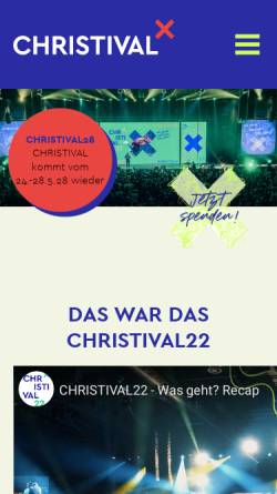 Vorschau der mobilen Webseite christival.de, Christival - Jesus bewegt