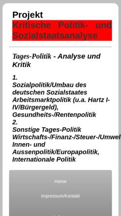 Vorschau der mobilen Webseite www.tages-politik.de, Tagespolitik