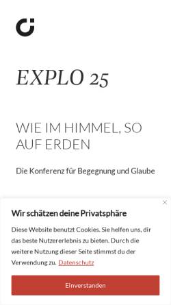 Vorschau der mobilen Webseite explo.ch, Explo - Konferenz für ansteckendes Christsein im Alltag