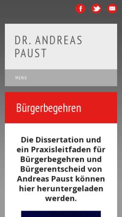 Vorschau der mobilen Webseite andreas-paust.de, Dr. Andreas Paust, Bürgerbegehren und Bürgerentscheide