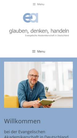 Vorschau der mobilen Webseite www.glauben-denken-handeln.de, Evangelische Akademikerschaft in Deutschland e.V.