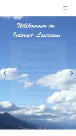 Vorschau der mobilen Webseite christliche-wissenschaft.de, Internet-Leseraum der Christlichen Wissenschaft e.V.