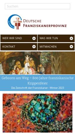 Vorschau der mobilen Webseite franziskaner.net, Franziskaner