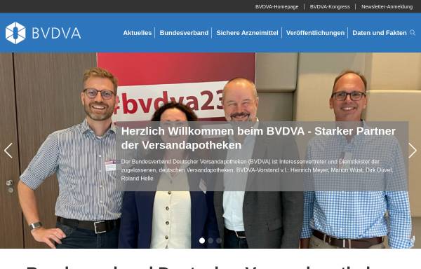 Vorschau von www.bvdva.de, Bundesverband deutscher VersandapothekerInnen