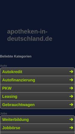 Vorschau der mobilen Webseite www.apotheken-in-deutschland.de, Apotheken Deutschland