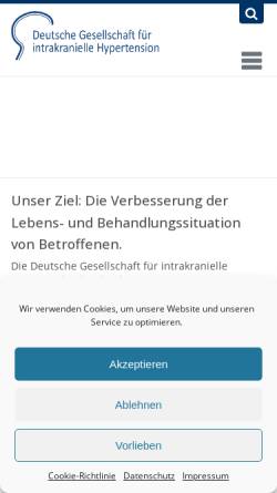 Vorschau der mobilen Webseite www.ihev.de, Deutsche Gesellschaft für intrakranielle Hypertension e.V.