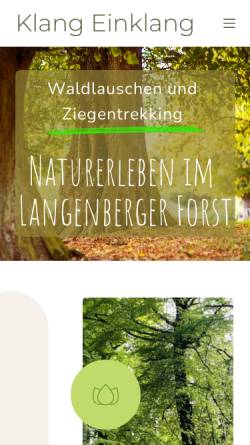 Vorschau der mobilen Webseite www.klang-einklang.de, Durch Klang in Einklang
