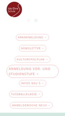 Vorschau der mobilen Webseite www.idaehreschule.de, Ida-Ehre-Schule für alle