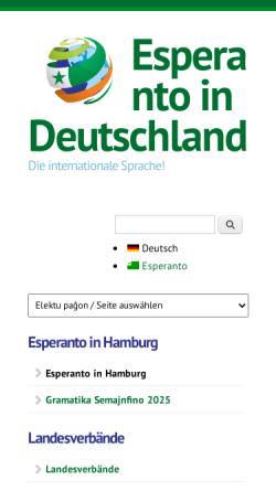 Vorschau der mobilen Webseite esperanto-hamburg.de, Esperanto-Hamburg