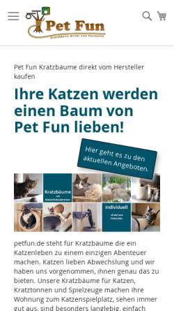 Vorschau der mobilen Webseite www.petfun.de, PetFun