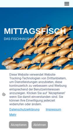 Vorschau der mobilen Webseite www.fischhaus-volksdorf.de, Fischhaus-Volksdorf
