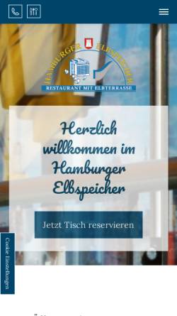 Vorschau der mobilen Webseite www.hamburger-elbspeicher.de, Hamburger Elbspeicher