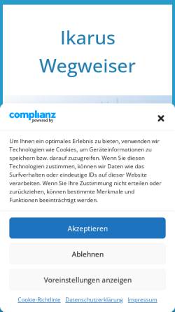 Vorschau der mobilen Webseite www.ikarus-wegweiser.de, I.K.A.R.U.S. e. V.