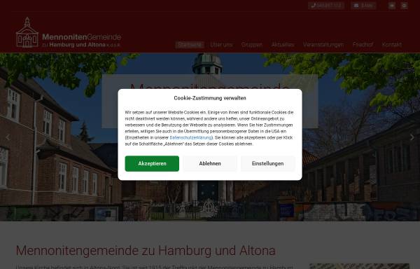 Vorschau von www.mennoniten-hamburg.de, Mennonitengemeinde zu Hamburg und Altona