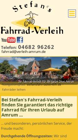 Vorschau der mobilen Webseite www.stefansfahrradverleih.de, Stefan's Fahrrad-Verleih