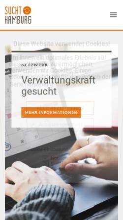 Vorschau der mobilen Webseite www.sucht-hamburg.de, Hamburgischen Landesstelle für Suchtfragen e.V. (HLS)