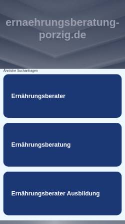 Vorschau der mobilen Webseite ernaehrungsberatung-porzig.de, Ernährungsberatung Inh. Gerlinde Porzig