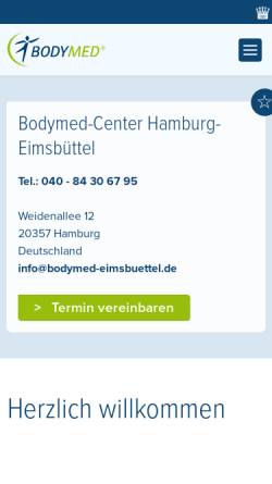 Vorschau der mobilen Webseite www.bodymed.com, Bodymed-Center Hamburg