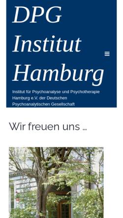 Vorschau der mobilen Webseite dpg-institut-hamburg.de, DPG - Institut für Psychoanalyse und Psychotherapie Hamburg e. V.
