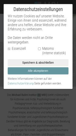 Vorschau der mobilen Webseite michael-balint-institut.de, Michael-Balint-Institut (MBI) in Hamburg