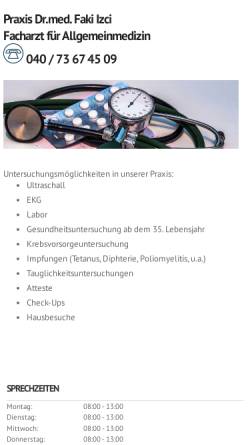Vorschau der mobilen Webseite dr-izci.de, Izci, Dr. Faki