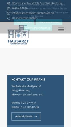 Vorschau der mobilen Webseite hausarzt-forum-winterhude.de, Rudkoffsky, Andre