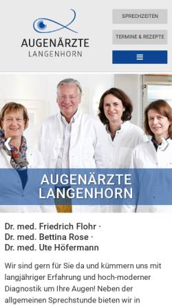 Vorschau der mobilen Webseite www.die-augenaerzte.de, Praxis Dres. med. Flohr, Köller und Rose