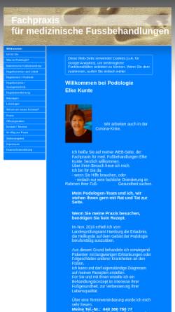 Vorschau der mobilen Webseite podologie-elke-kunte.de, Fachpraxis für medizinische Fussbehandlungen
