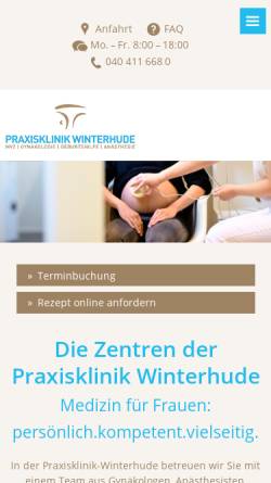 Vorschau der mobilen Webseite praxisklinik-winterhude.de, Praxis-Klinik Winterhude