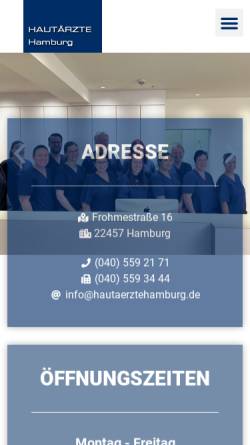 Vorschau der mobilen Webseite www.kuwert.de, Hautarztpraxis Dr. med. Christoph Kuwert
