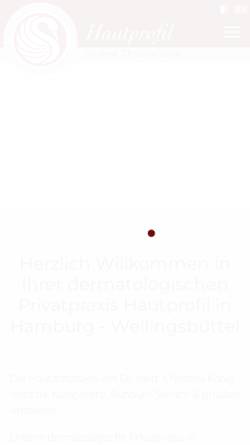 Vorschau der mobilen Webseite www.hautarzt-hamburg.de, Privatpraxis Hautprofil Dr. med. Christina Hintz-König