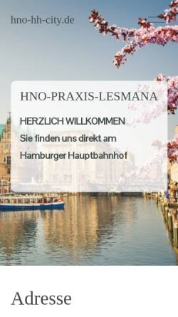 Vorschau der mobilen Webseite hno-hh-city.de, Lesmana, Arnold