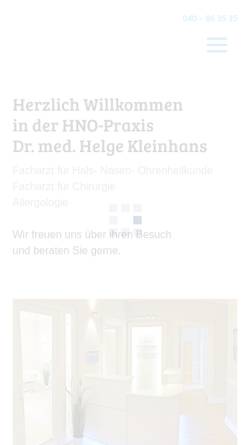 Vorschau der mobilen Webseite hno-blankenese.de, Kleinhans, Dr. med. Helge