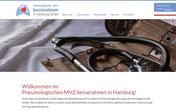Vorschau von www.besseratmen.de, Dr. med. J. Grützmacher und Dr. med. H. ten Hoff - Pneumologen und Internisten