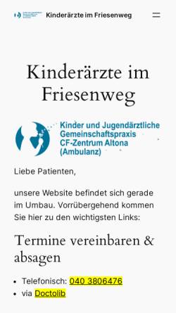 Vorschau der mobilen Webseite www.kinderaerztefriesenweg.de, CF Zentrum Altona