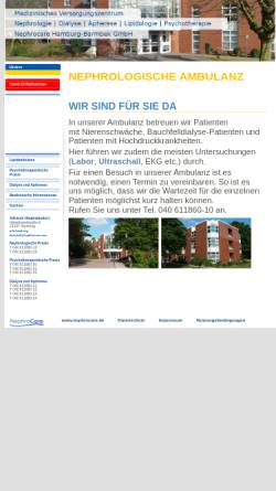 Vorschau der mobilen Webseite www.nephrocare-hamburg-barmbek.de, Nephrocare Hamburg-Barmbek GmbH