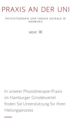 Vorschau der mobilen Webseite praxisanderuni.de, Physiotherapie Bettina Graumann