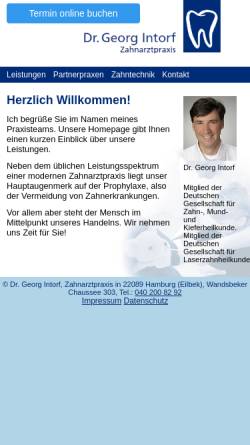 Vorschau der mobilen Webseite www.dr-intorf.de, Intorf, Dr. Georg