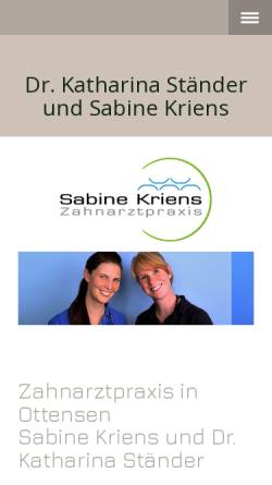 Vorschau der mobilen Webseite zahnarzt-in-ottensen.de, Kriens, Sabine