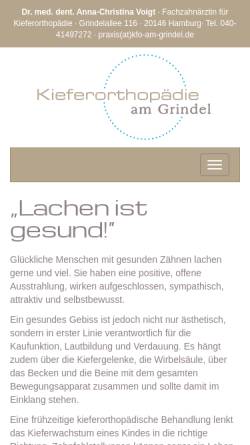 Vorschau der mobilen Webseite www.kfo-am-grindel.de, Schröder, Dr. Wiebke
