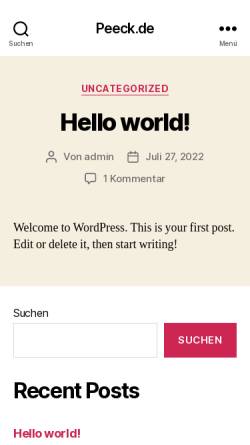 Vorschau der mobilen Webseite www.peeck.de, Peeck Wohnen und Garten