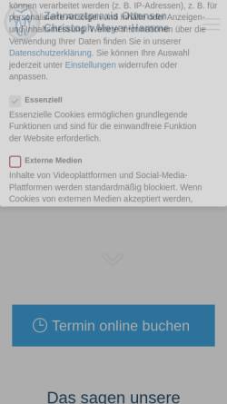 Vorschau der mobilen Webseite www.zahnarztpraxis-ottensen-hamburg.de, Meyer-Hamme, Christoph